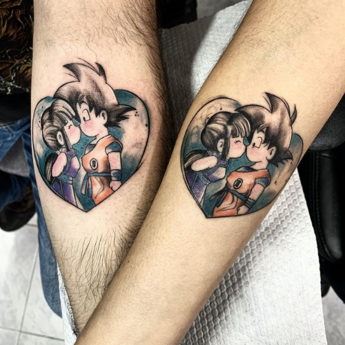 Twin Flame Tattoos Goku and Chi-Chi