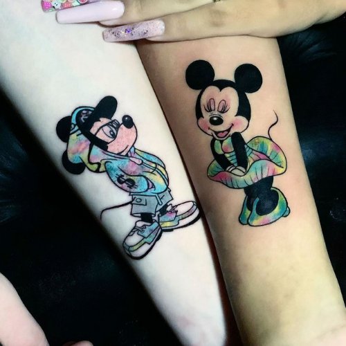 Twin Flame Tattoos mickey and minnie