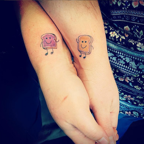 Twin Flame Tattoos peanut butter and jelly sandwich