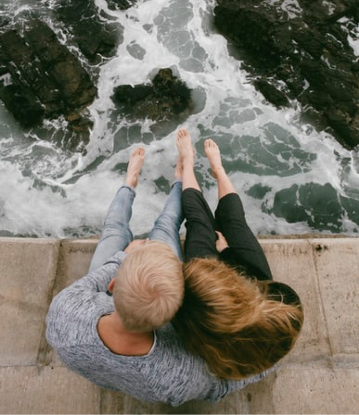 twin flames looking out on the sea