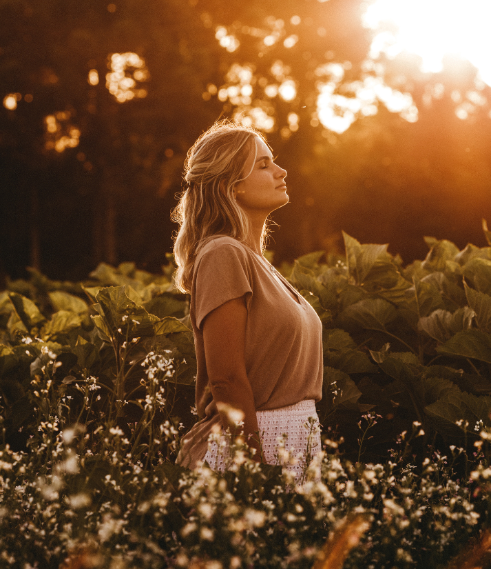 woman in the field