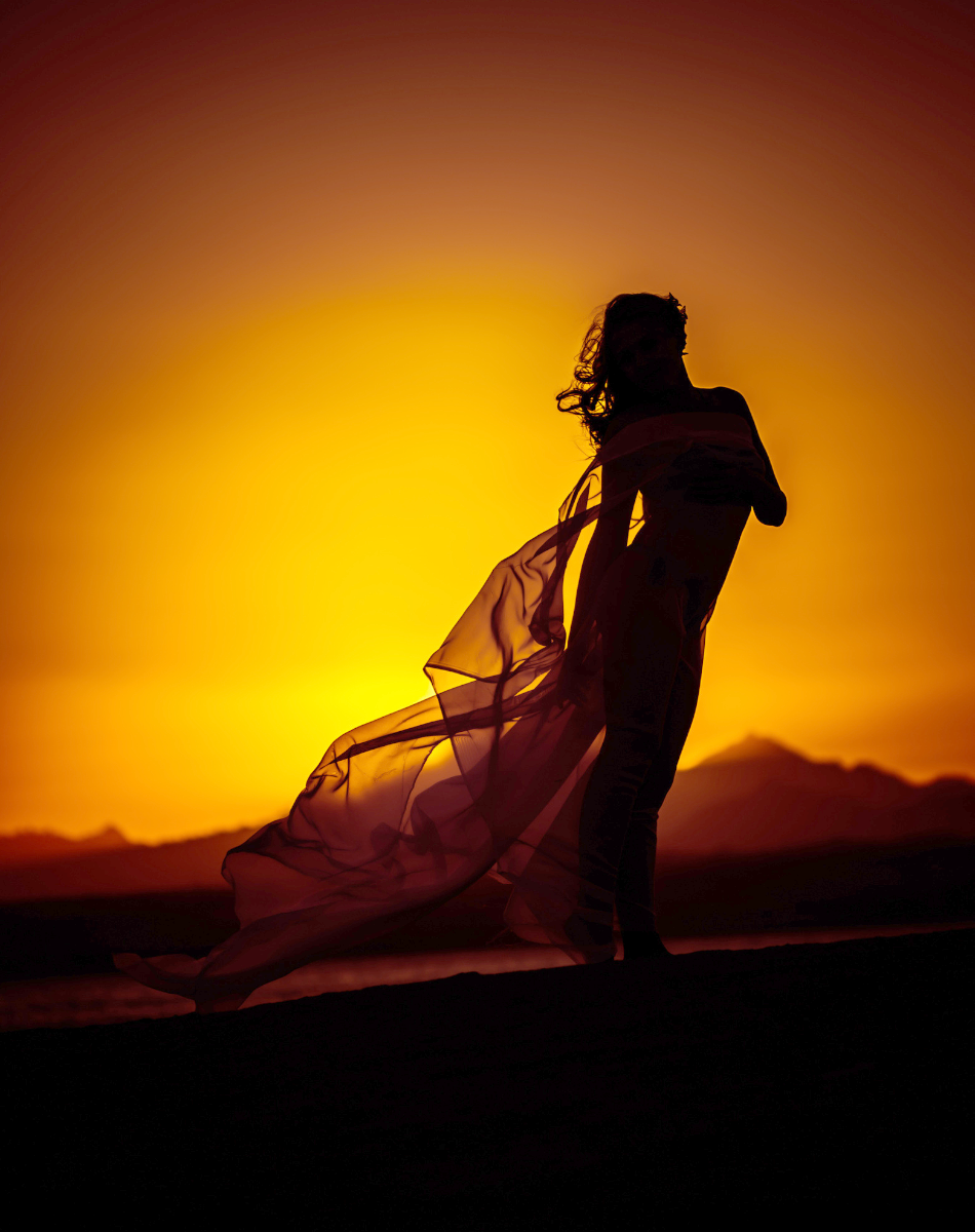 woman at sunset