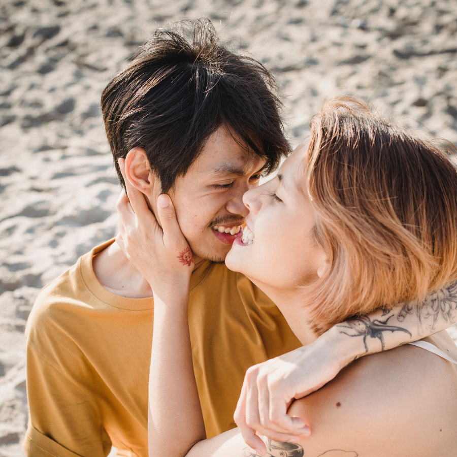 twin flames together on the beach